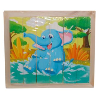 Fa mesekocka, állatok, 15x13 cm pvc