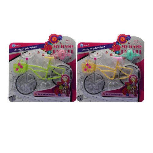 Bicikli babához, elöl kosár, +bukósisak, 2 szín, 32x28 cm lapon