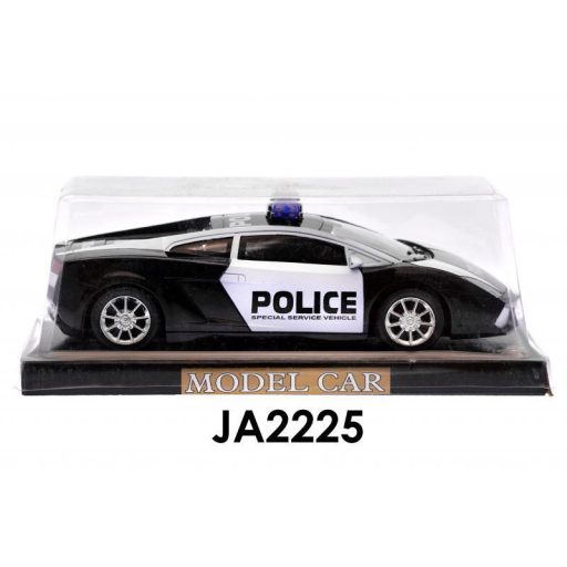 Rendőrautó, lend., ''Lamborghini'' szerű 26x10 cm plf.
