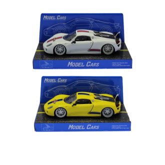   Autó, ''Porsche'', el., vil., 2 szín, 32x14 cm (2 féle csom.) hátfalas plf. és dob. gombel.