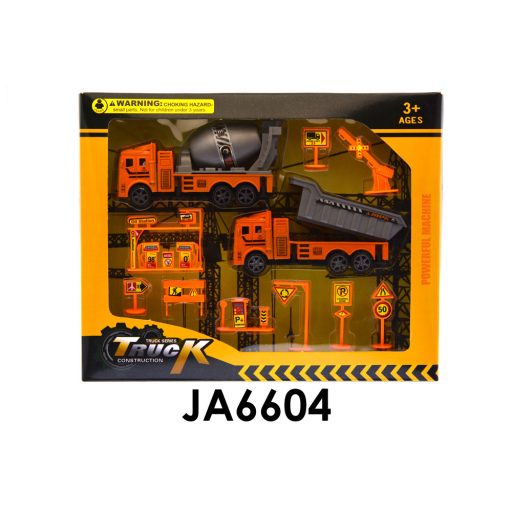 Teherautó, munkagépes, lend., emelőkosaras, 24x14 cm dob.