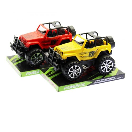 Autó, jeep, lend., 2 szín, 25x15 cm plf.