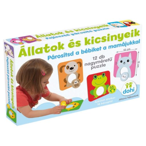 Képpárosító, állatok és kicsinyeik, 12 db, 35x24 cm dob.