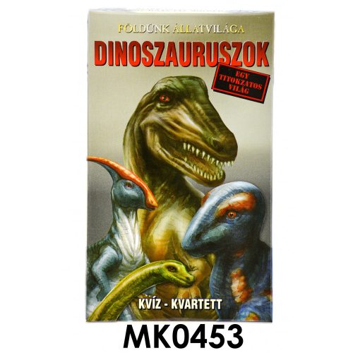 Kártya, Dinoszauruszok, kvartett, 6,5x10 cm dob.