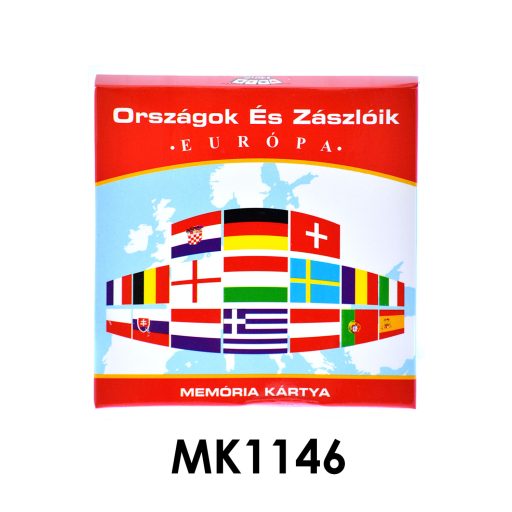 Memória kártya, Országok és Zászlóik-Európa, 8,5x8,5 cm dob.