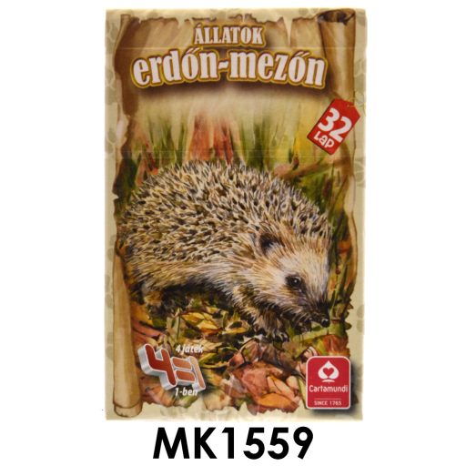 Kártya, 4 az 1-ben, állatok erdőn-mezőn, 6,5x10 cm dob.