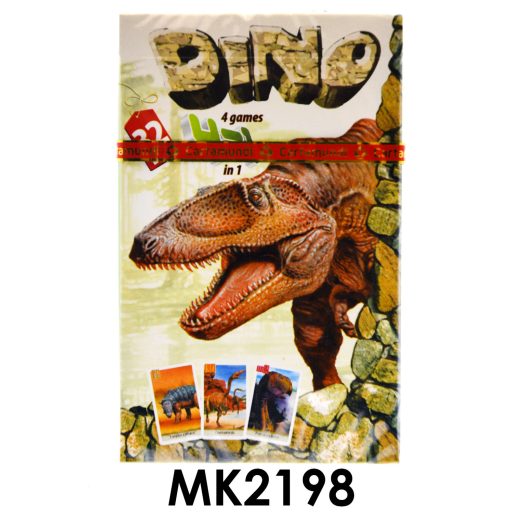 Kártya, 4 az 1-ben, Dínók 2., 6,5x10 cm dob.