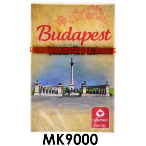 Kártya, römi, szimpla, Budapest, 6x9 cm dob.