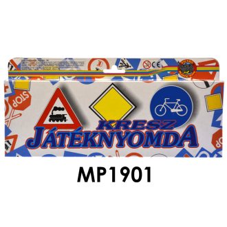 Nyomda, kresz táblák, 18 db., 13x28,5 cm doboz