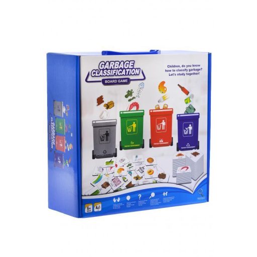 Kukás, szelektív szemét, hulladékgyűjtő, társasjáték, 27x27 cm dob.