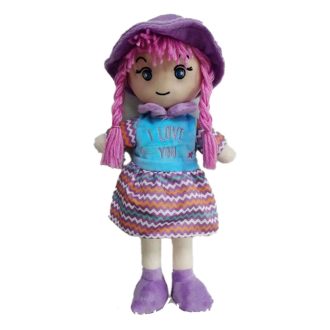 Rongybaba, textil, velúr, 35 cm, 14x35 cm zacsk.