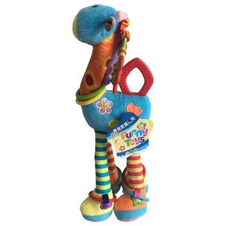   Bébi activity, zsiráf, rágóka, csörgõ, csipogó, velúr, plüss, 45 cm