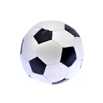 Soft labda, csörgõs, foci mintás, mûbõr, 10 cm, hálós