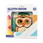 Lapozós textil könyv, csipogós, baglyos, 17x17 cm dob.