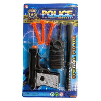   Rendõr klt., pisztoly, tap.kor. lövedék, kieg., 2 féle, 15x26 cm lapon