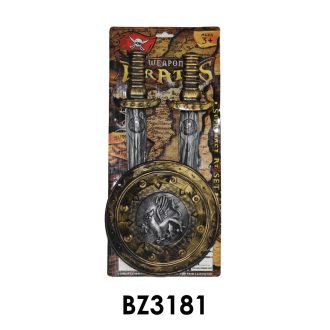 Lovag klt., pajzs, 2 kard, 19*43 cm lapon