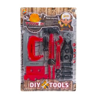   Szerszám klt.,  kalapács, harapófogó + kieg., 28x43 cm lapon