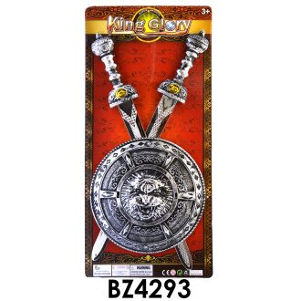 Lovag klt., pajzs, 2 kard, 25x53 cm lapon