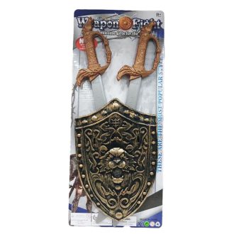 Lovag klt., pajzs, kard 2 db, 23x55 cm lapon