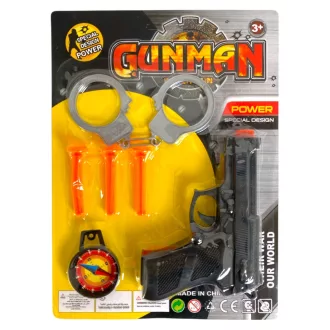 Pisztoly klt., tap.kor. lövedék, bilincs, 21x28 cm lapon