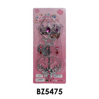 Korona klt., nyaklánc, jogar, pink, 18x45 cm lapon