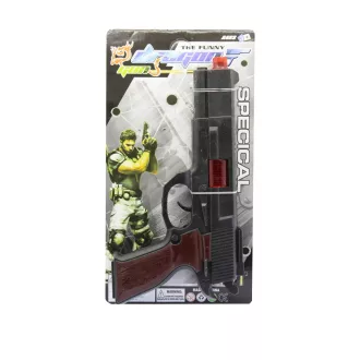 Pisztoly, szikrázó, pörgõ hanggal, 16x29 cm lapon