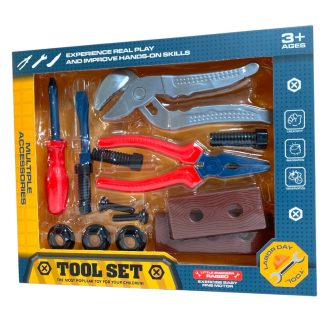 Szerszám klt., kék-piros, 2 féle, 29x24 cm dob.