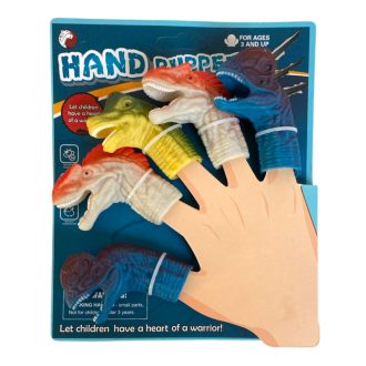 Ujjbáb, 5 db, dínó, 16x20 cm tenyéren