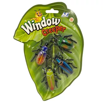   Üvegen mászó, bogár, tapadós lábú, 4 db, 16x23 cm lapon