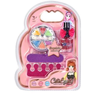   Smink klt., porfesték, körömdekor, kieg., glitteres, 17x23 cm pvc csom