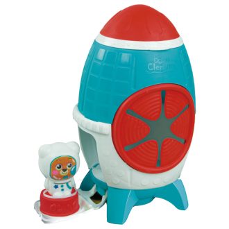   Bébi építõkocka, 5 db, eva soft, Clemmy, ûrhajó + mackó fig.,21x28 cm dob.