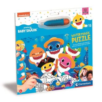   Puzzle, Baby shark, 15 db, vízzel színezõs, 31x23+ cm lapon