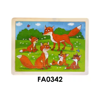 Fa puzzle, több féle kép, 30x23 cm pvc csom