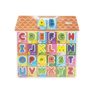 Fa ki-berakó, ABC, betûk, ház forma, 29x29 cm pvc