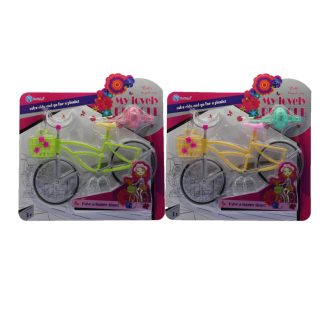   Bicikli, Barbie babához, elöl kosár, + bukósisak, 32x28 cm lapon