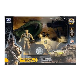 Katonai klt., motorcsónak, fig. + jármû, 25x17 cm dob.