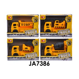 Teherautó, munkagépes, lend., 4 féle, 19*13 cm dob.