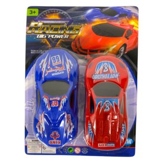   Autó klt., 2 db. sportos, autó, lend., 16 cm, 20x27 cm lapon