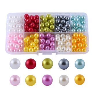   Gyöngy klt., 10 szín gyöngyházfényû, 10 fakk, 13x6 cm dob.