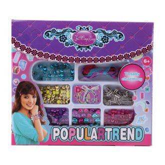   Karkötõ készítõ klt., metál gyöngy + szalag, 29x25 cm dob.