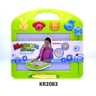   Mágneses tábla, vasporos, + 4 állat formanyomó, 31*31 cm, shell