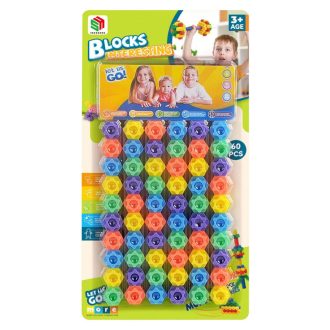   Építõ klt., hatszögletû formák, (stiftes),18x33 cm lapon