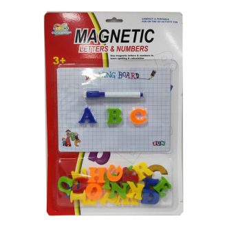 Mágneses tábla klt., ABC betûk, filc toll, 26x38 cm lapon