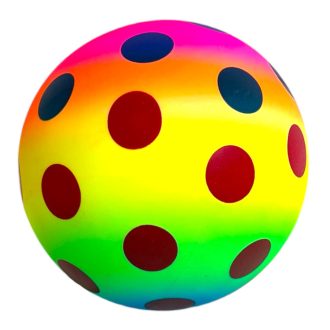   Labda, Pöttyös, szivárványos, 2 szín, lakkozatlan, 14 cm
