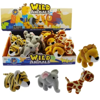 Plüss vadállat, 4 féle, csipog, 16x10 cm, dob. 12/displ.