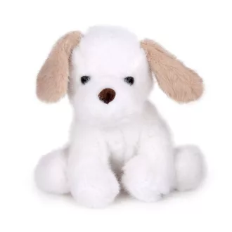 Plüss kutya, fehér, ülõ, 26 cm