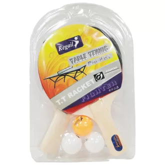 Ping-pong ütõ klt. + 3 db labda, 19x30 cm Pvc.csom
