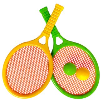 Ütõ klt., hálós, 2 ütõ, 2 labda, 17x34 cm hálós