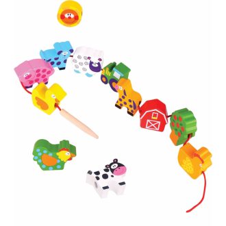   Tooky Toys Fa készségfejlesztő játék - Fűzős farm témájú