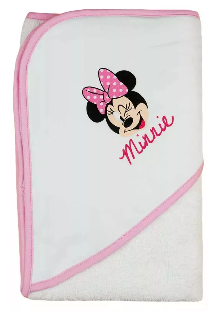 Minnie mintával hímzett frottír kapucnis törölköző.